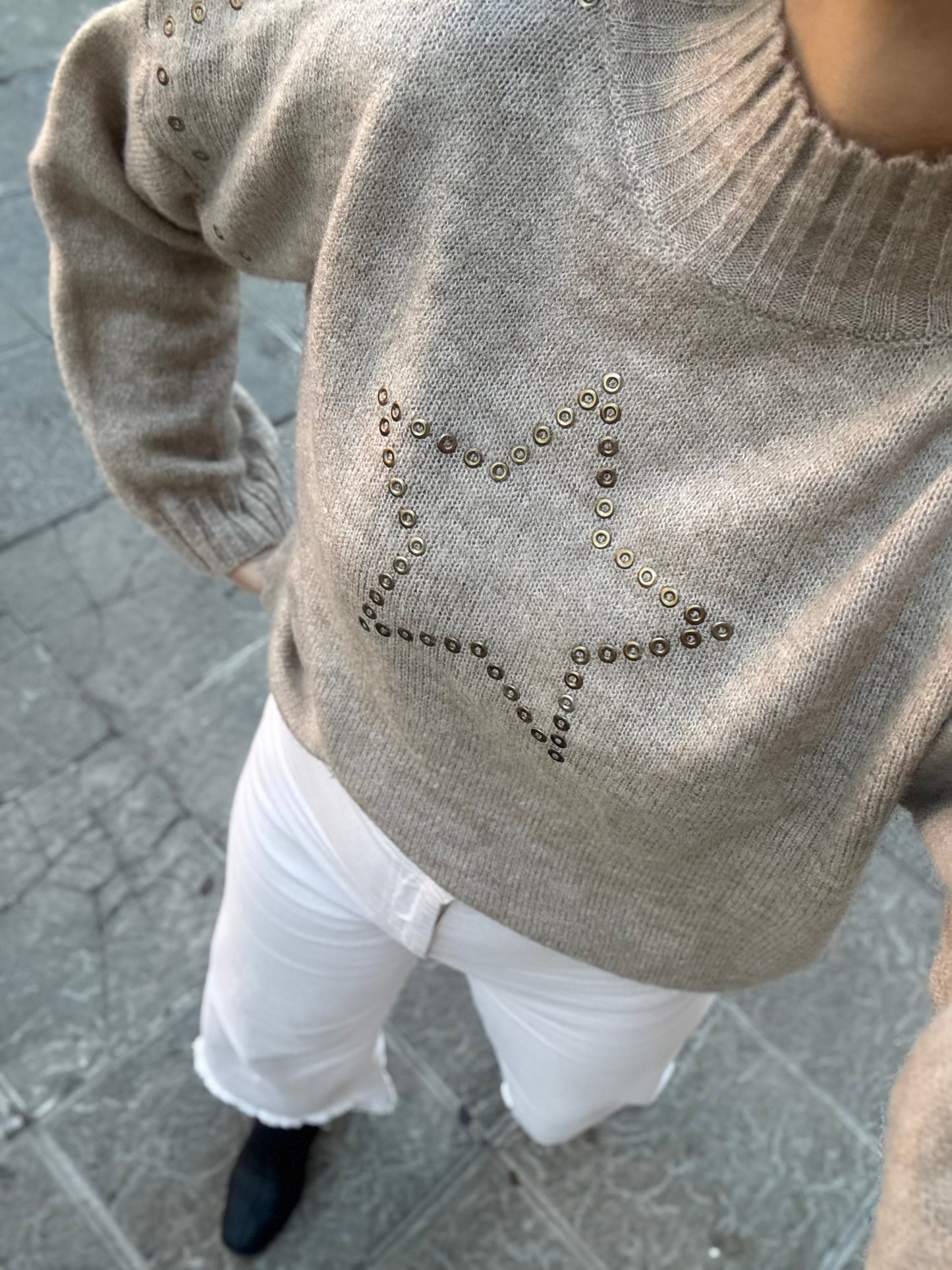 Jersey estrella beige