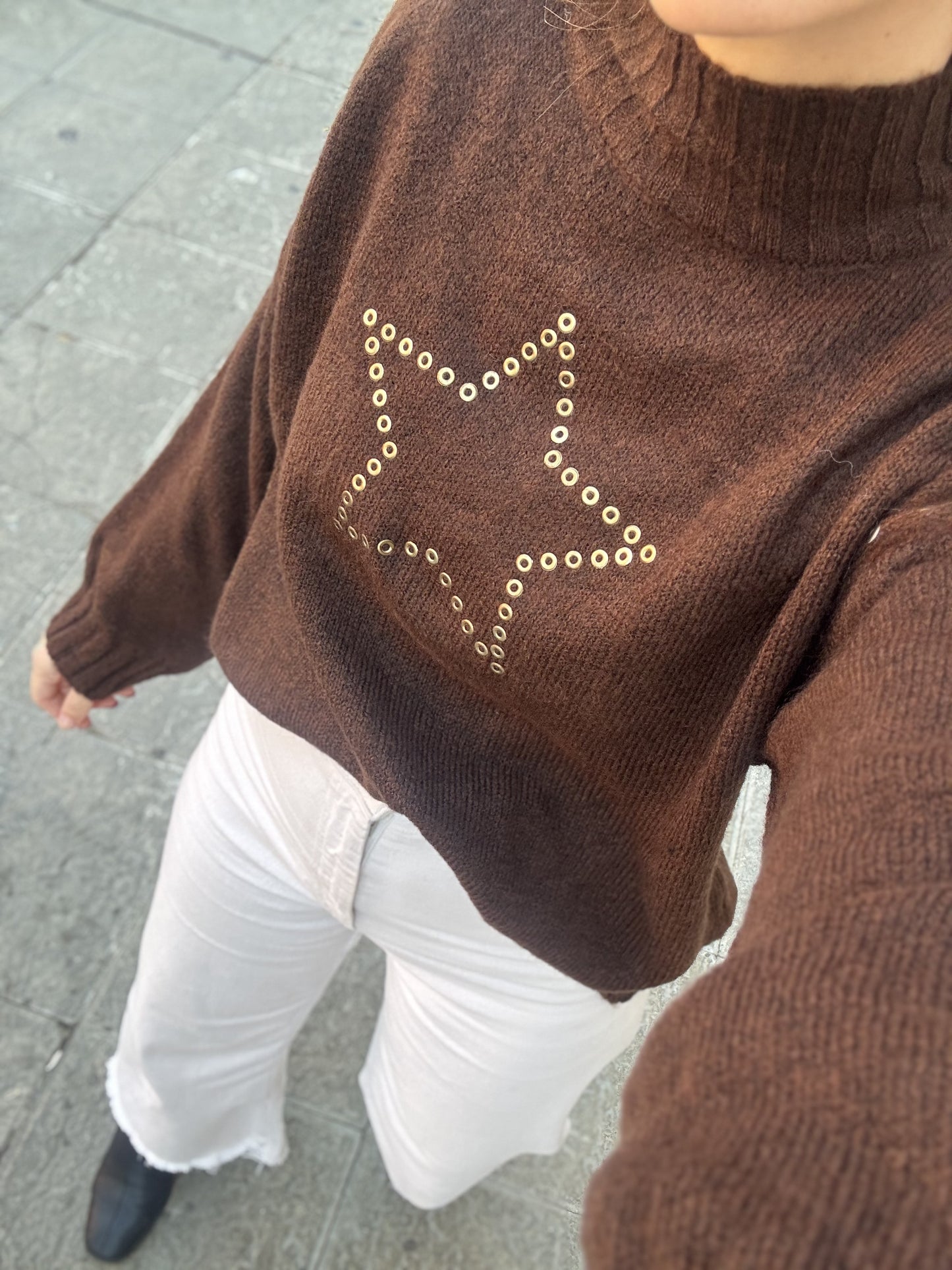 Jersey estrella marrón