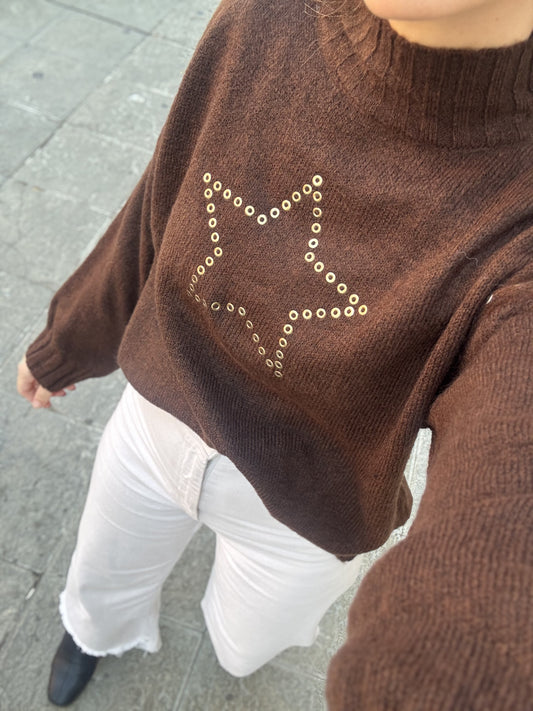 Jersey estrella marrón