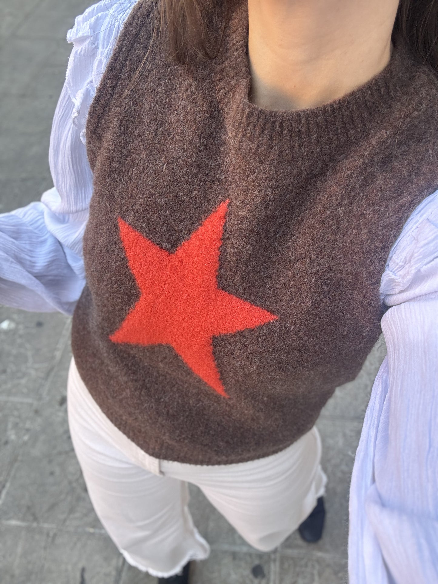 Chaleco estrella marrón