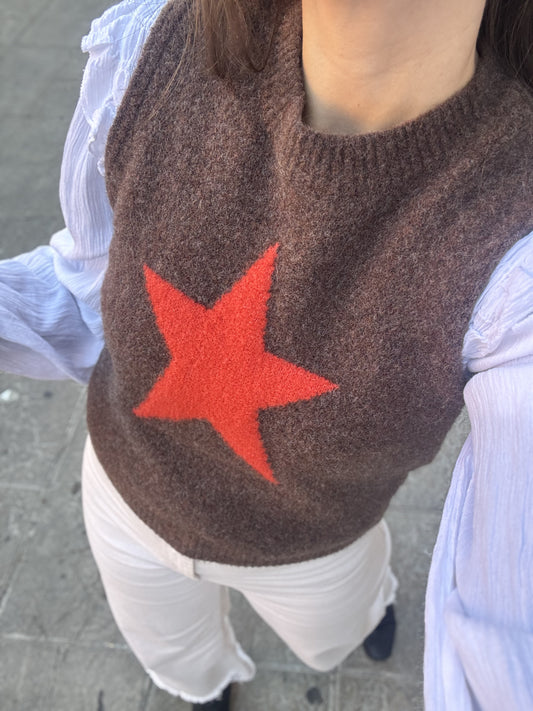 Chaleco estrella marrón