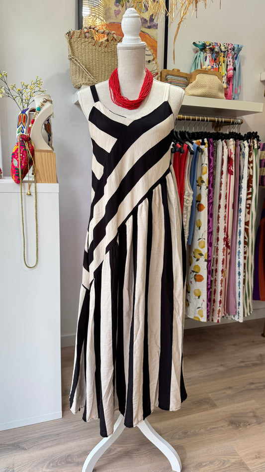 Vestido Valeria blanco y negro