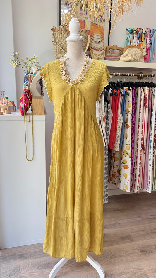 Vestido Coimbra mostaza