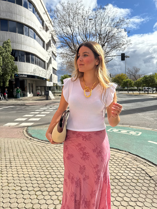 Falda fluida rosa