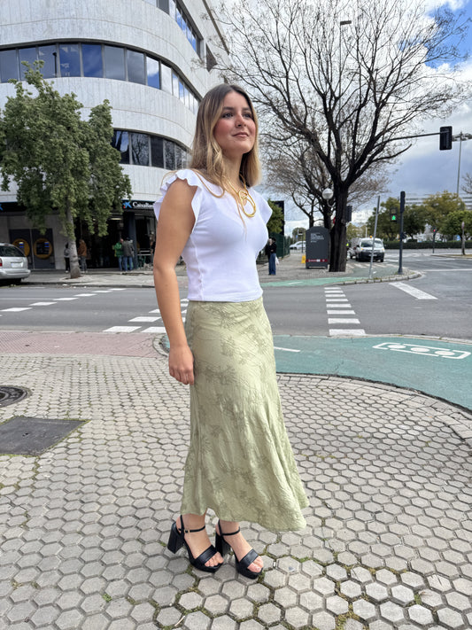 Falda fluida verde