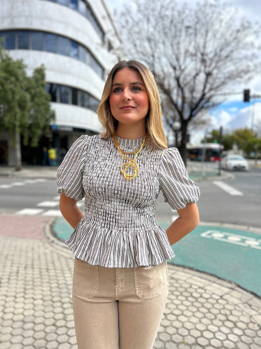 Blusa manga abullonada