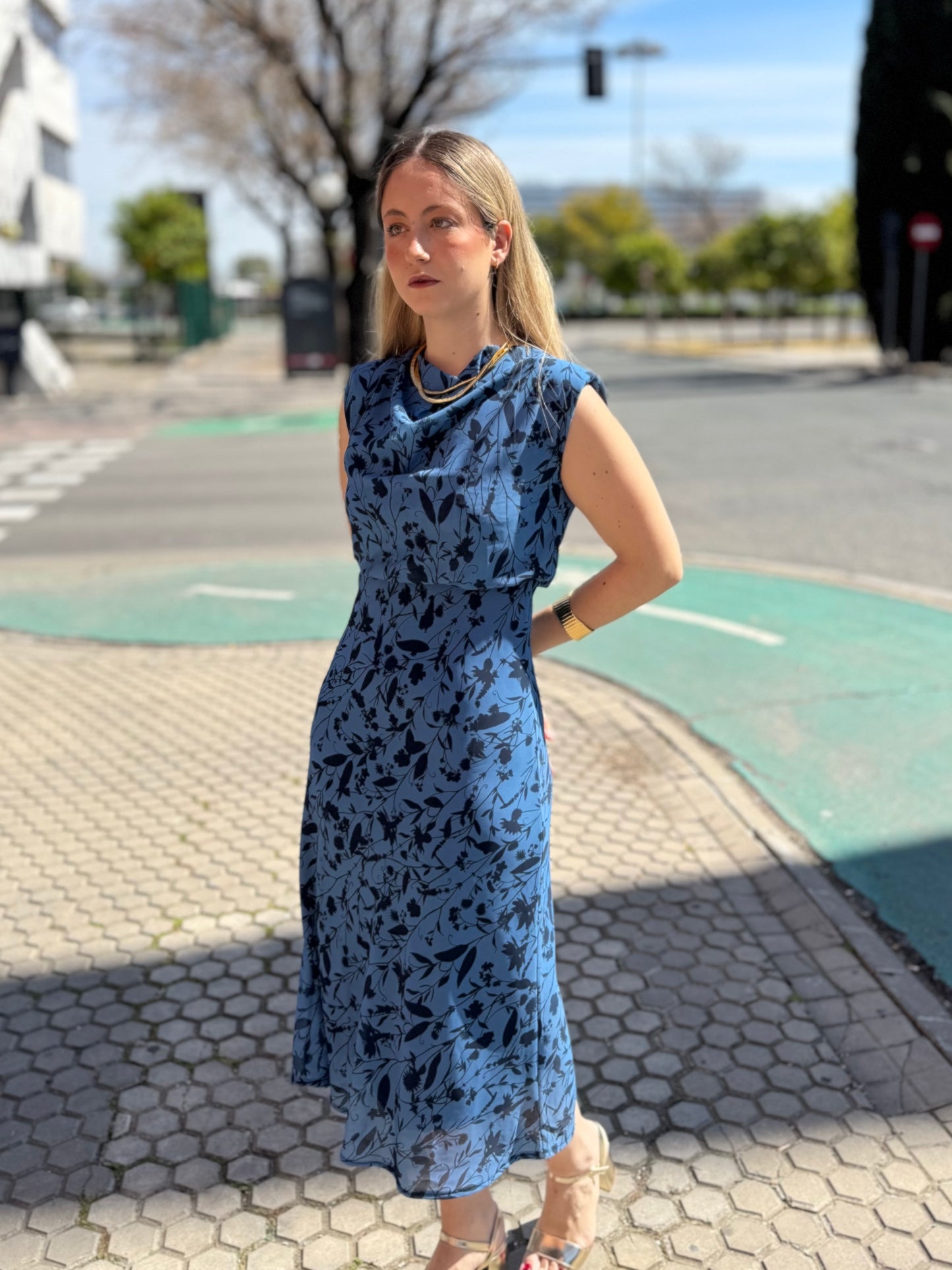 Vestido Arezzo azul
