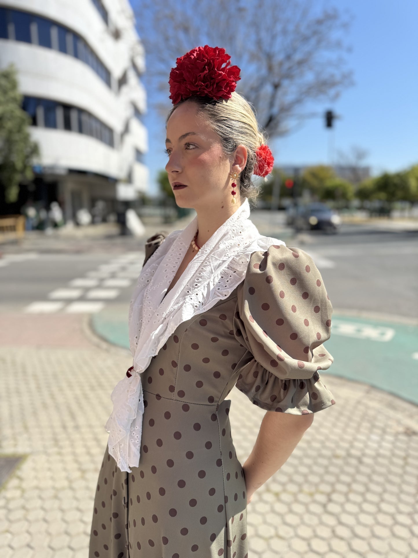 Bata verde rociera Mercedes