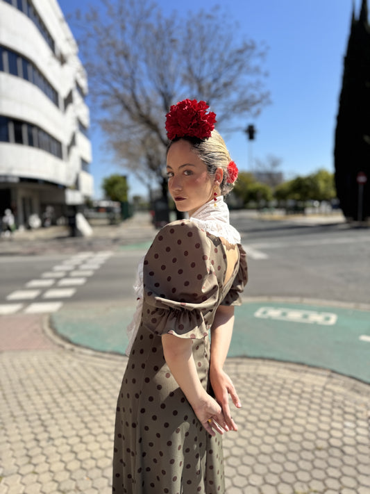 Bata verde rociera Mercedes