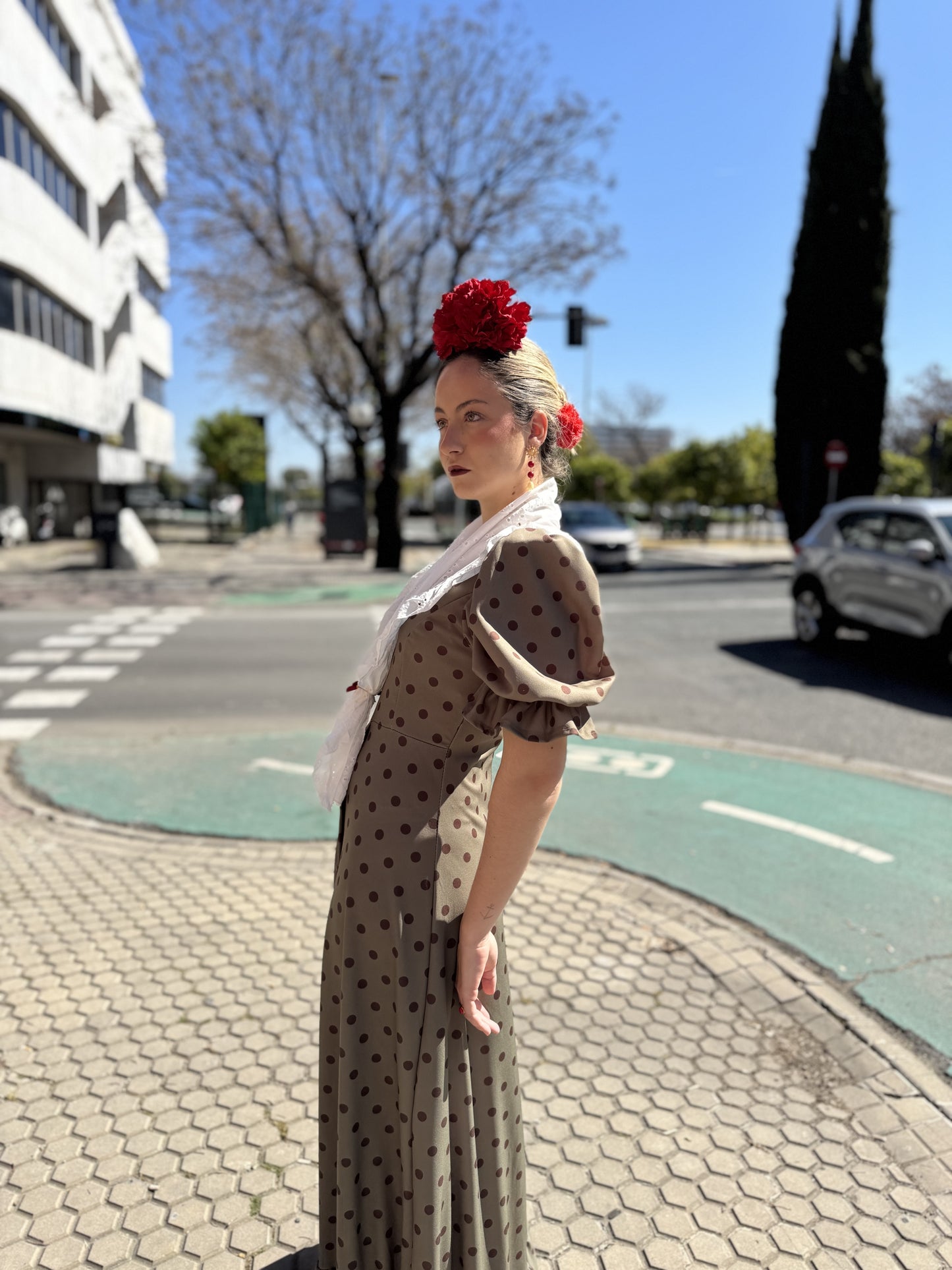 Bata verde rociera Mercedes