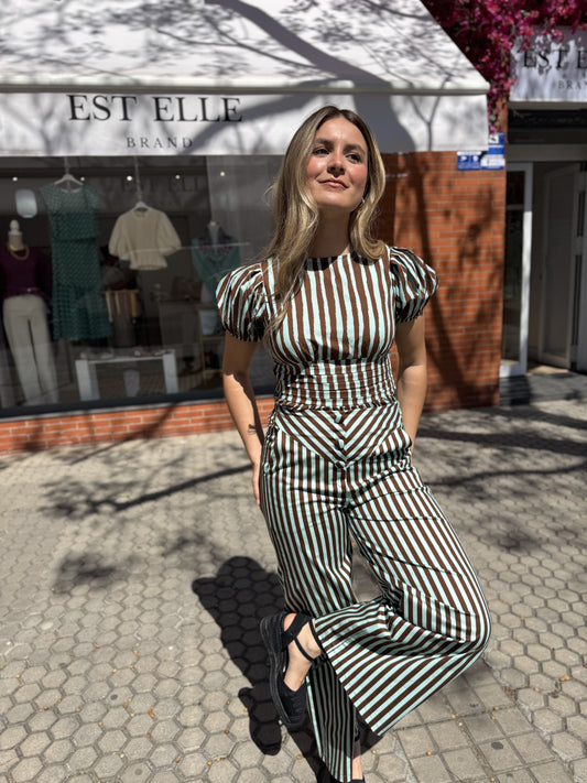 Pantalón Turquesa y Marrón