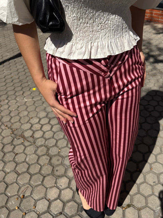 Pantalón Rosa Y Burdeos