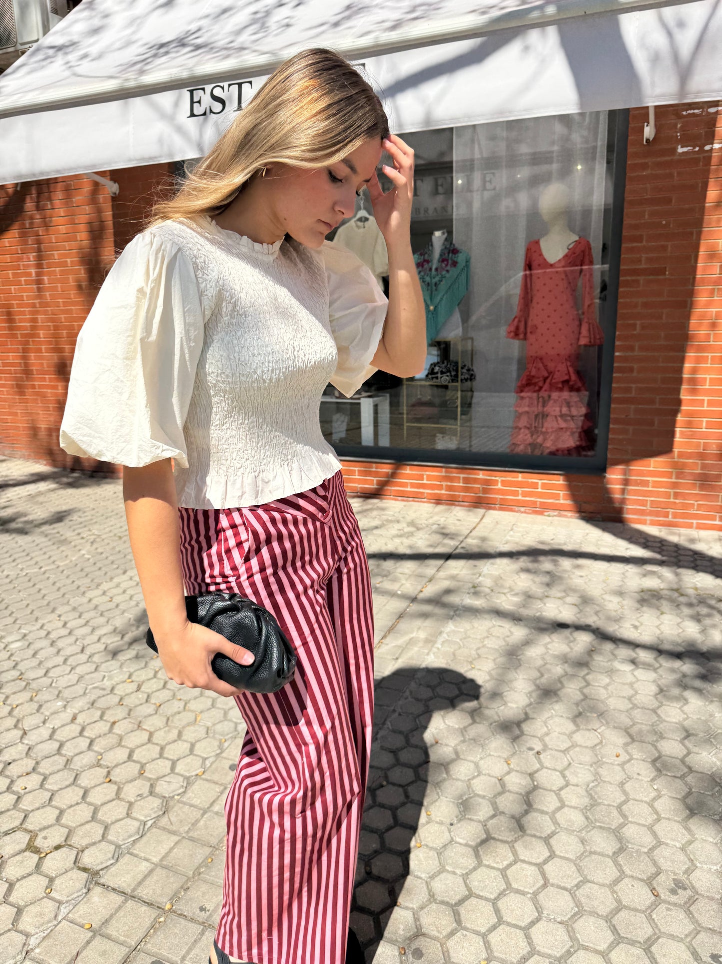 Pantalón Rosa Y Burdeos