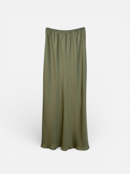 Falda satinada verde