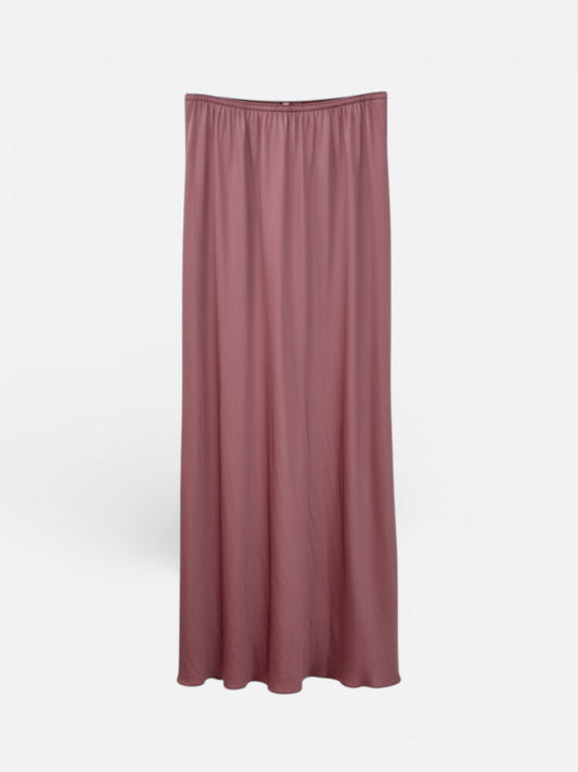Falda satinada rosa
