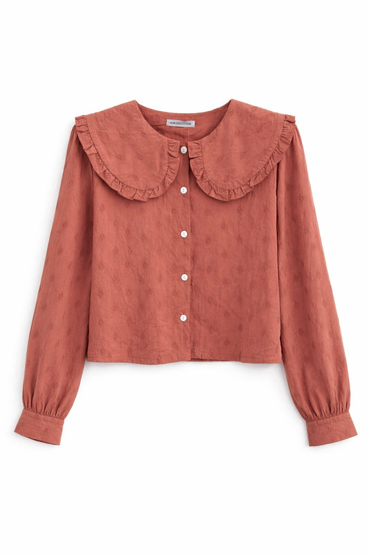 Blusa cuello babero salmón