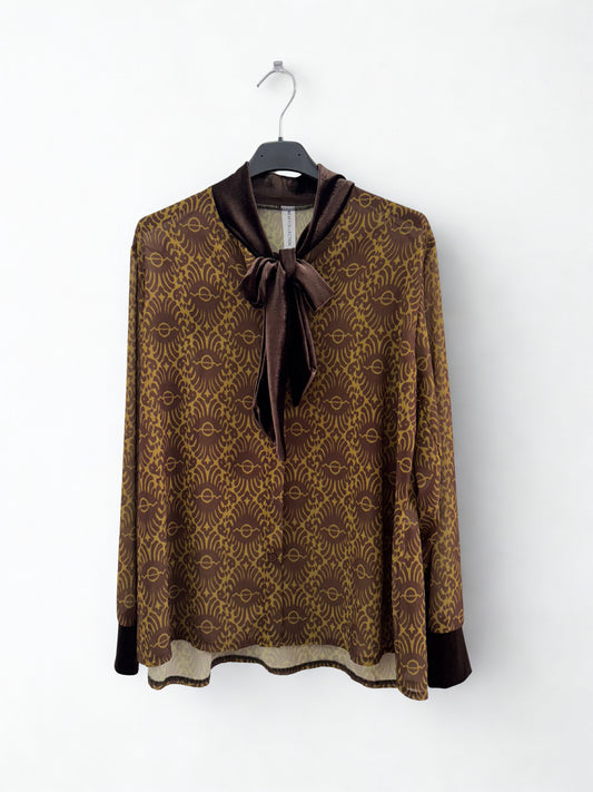 Blusa Marisa mostaza y marrón
