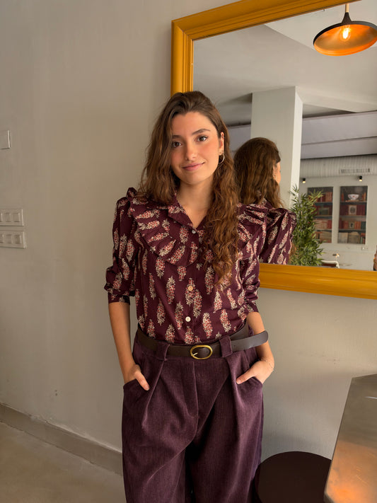 BLUSA INÉS BURDEOS